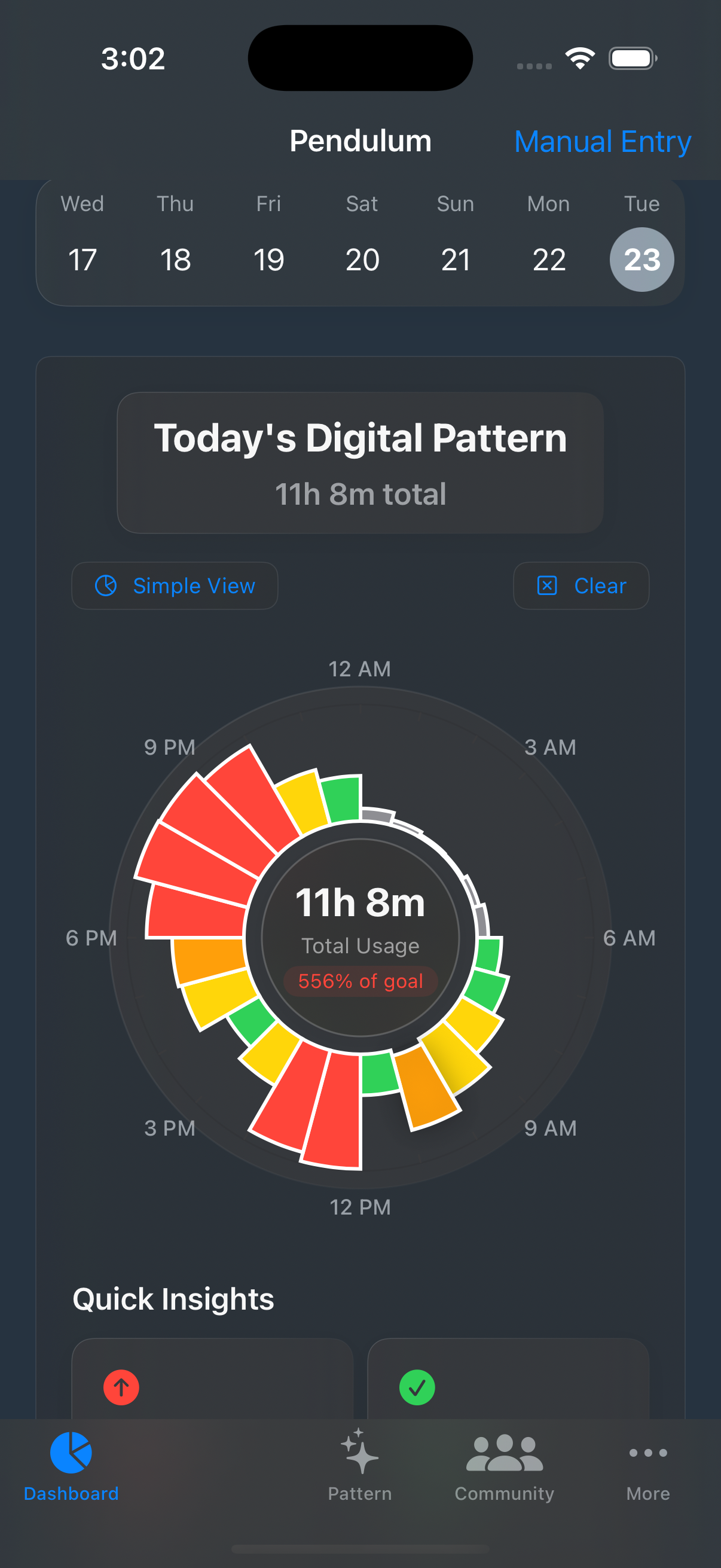 Pendulum app screenshot
